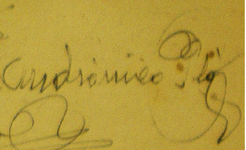 2ª Signatura: És del dia 12 de maig, l’anterior al judici, compareix davant el Jutje i Secretari, assistit pel defensor per notificar-li el nom dels senyors components del Consell que han de veure i fallar la causa, fent lectura íntegra de l’ordre de la Plaça