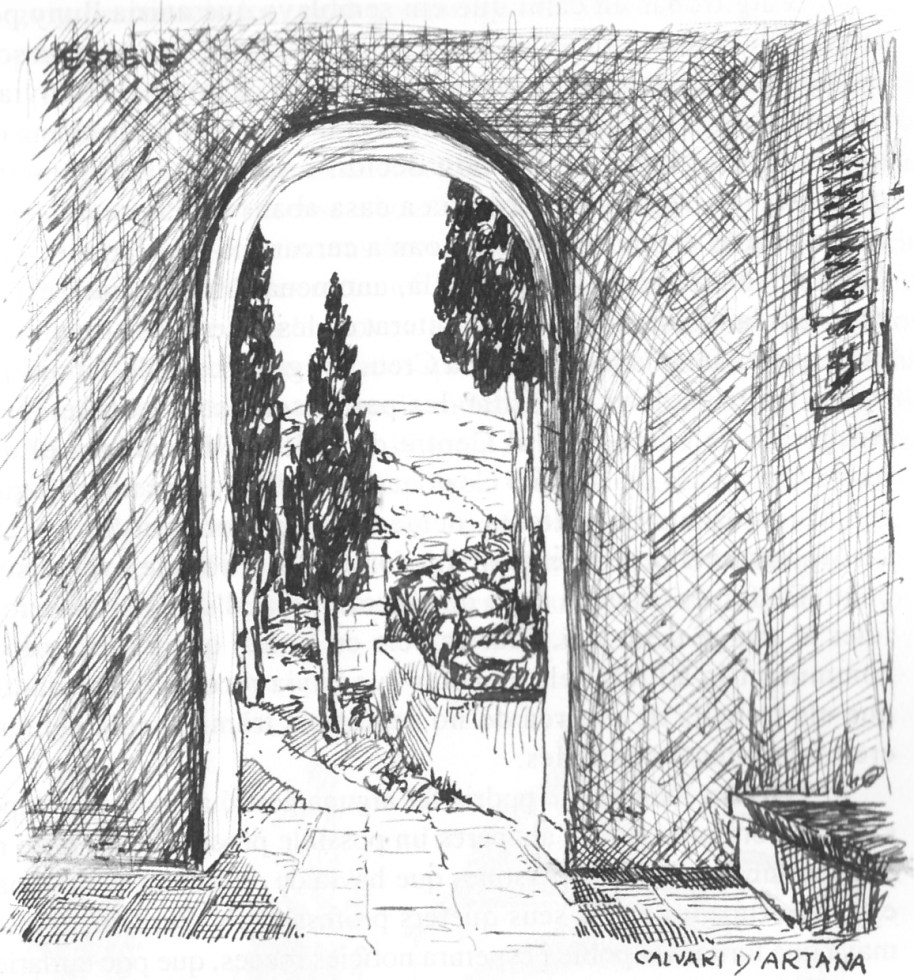 Calvari d'Artana. Dibuix de l'autor.