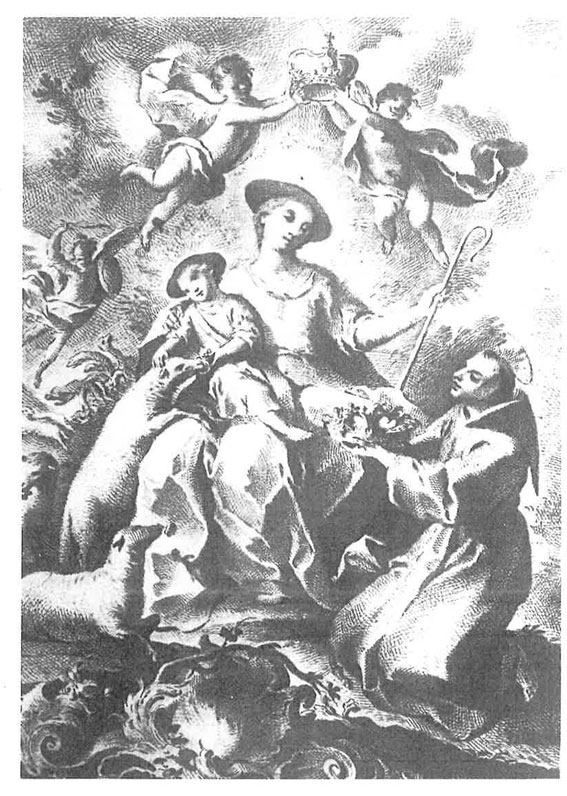 La Divina Pastora. Dibujo preparatorio para grabar realizado por Manuel Bru. Madrid, Museo del Prado